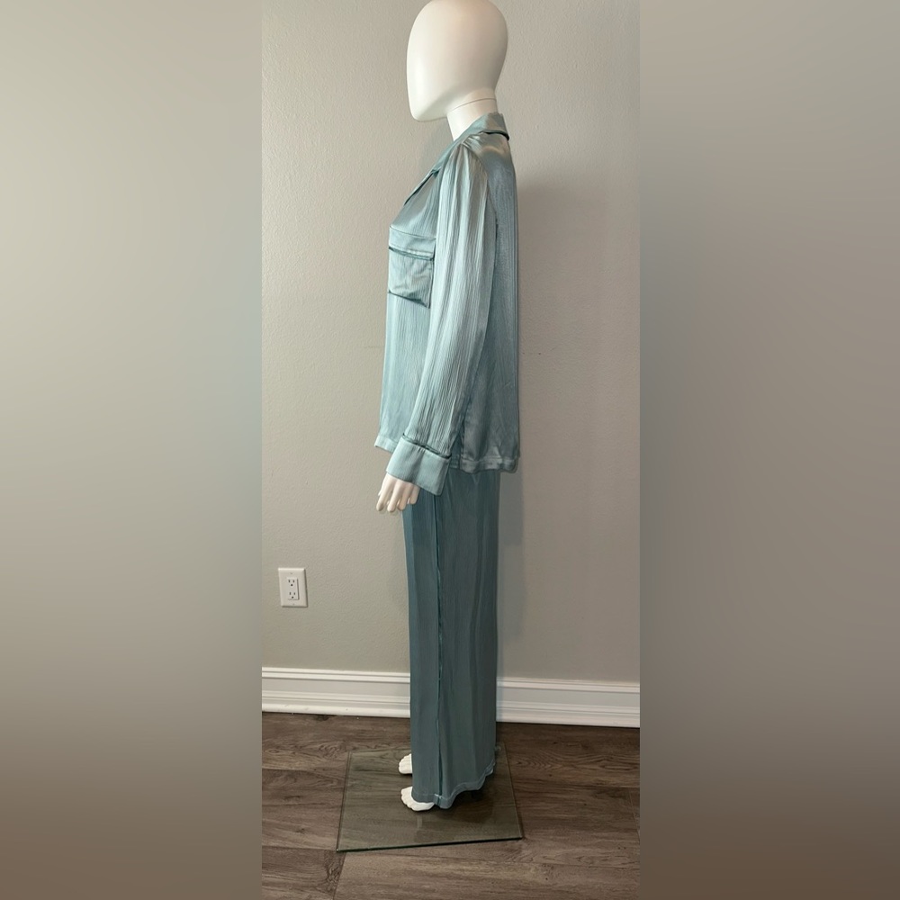 ALEXIS "ORLAN" TOP & "MAKIKO" PAJAMA INSPIRED LOUNGE OUTFIT IN MINT S - Picture 4 of 12